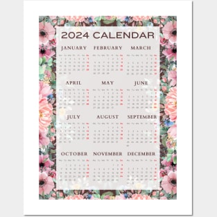 2024 flower wall calendar Posters and Art